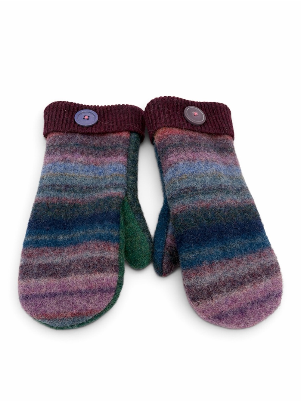 Striped Wool Women’s Mittens in Multicolor